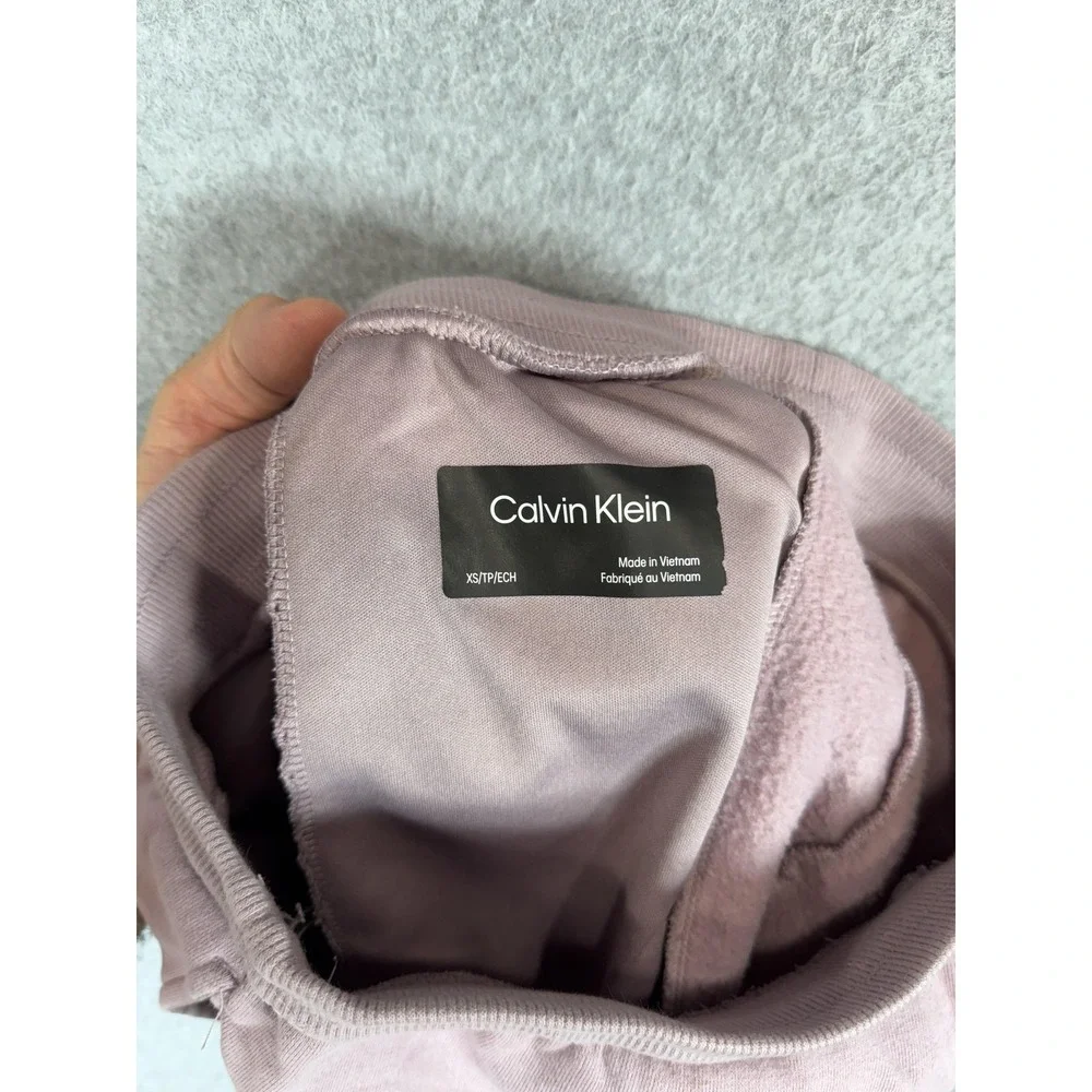 Calvin Klein Jogger Pants Womens XS Mauve Pink CK Logo Sweatpants Comfy Casual